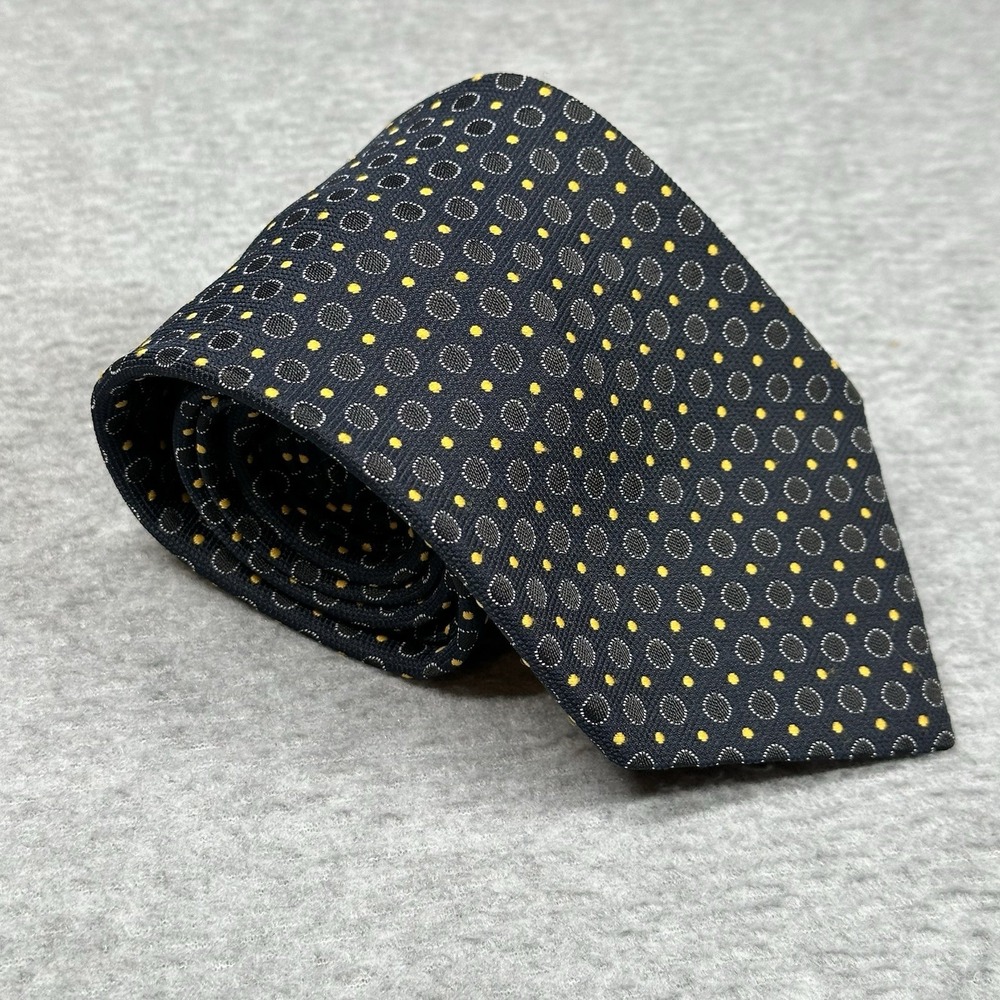 Rooster 100% Polyester Navy Polka Dot Men's Tie Vintage Style Mod Necktie